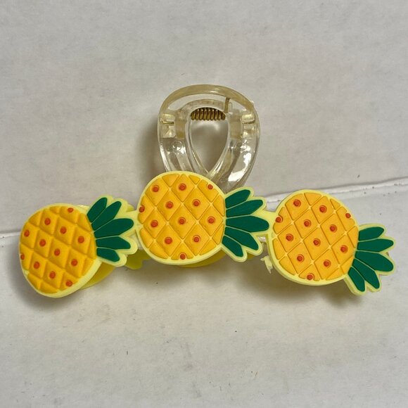 Pineapple Hair Claw Clip Large Long Hair Tropical Fruit Island Summer Yellow - Picture 7 of 13